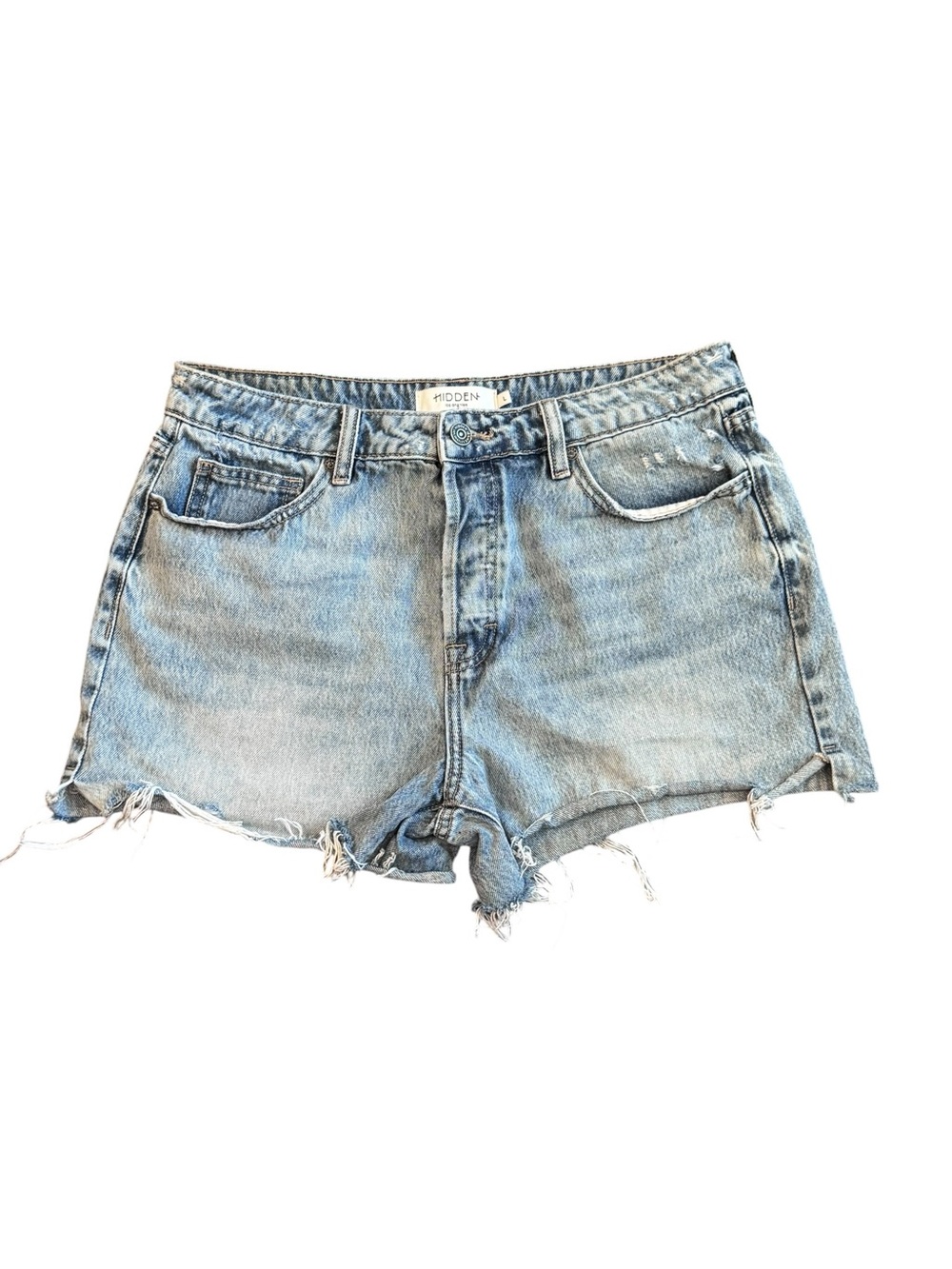 Hidden Light Blue Distressed Denim Jean Shorts - Women's Cutoffs